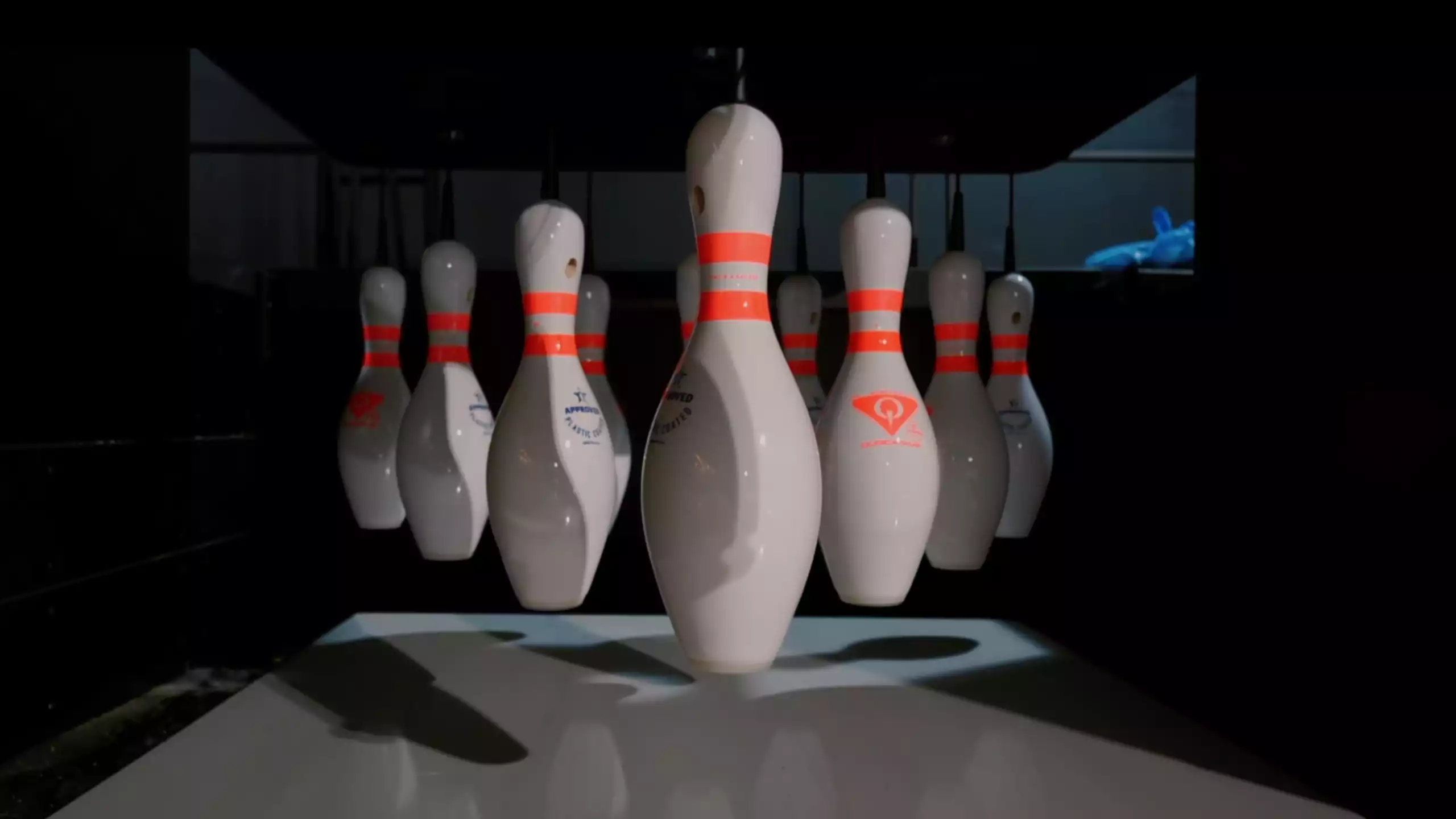 Next-Gen Bowling Lanes Installed In Entertainment Venue USBC-Certified Bowling System Close-up Discovery Bowl Lane With Immersive and Interactive Game Modes