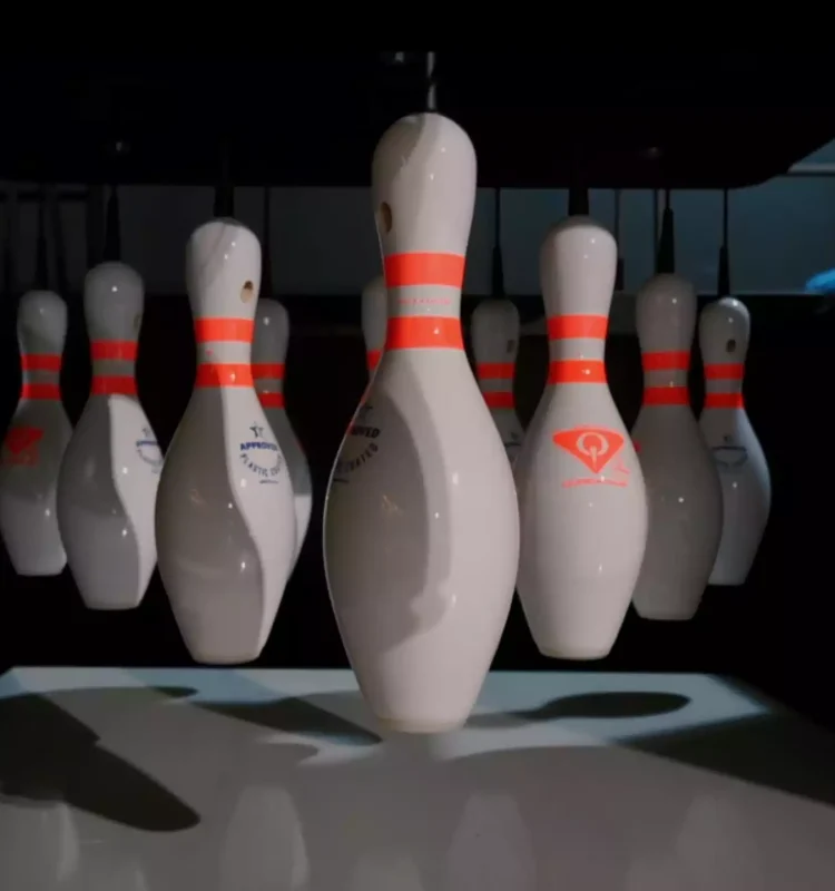 Next-Gen Bowling Lanes Installed In Entertainment Venue USBC-Certified Bowling System Close-up Discovery Bowl Lane With Immersive and Interactive Game Modes
