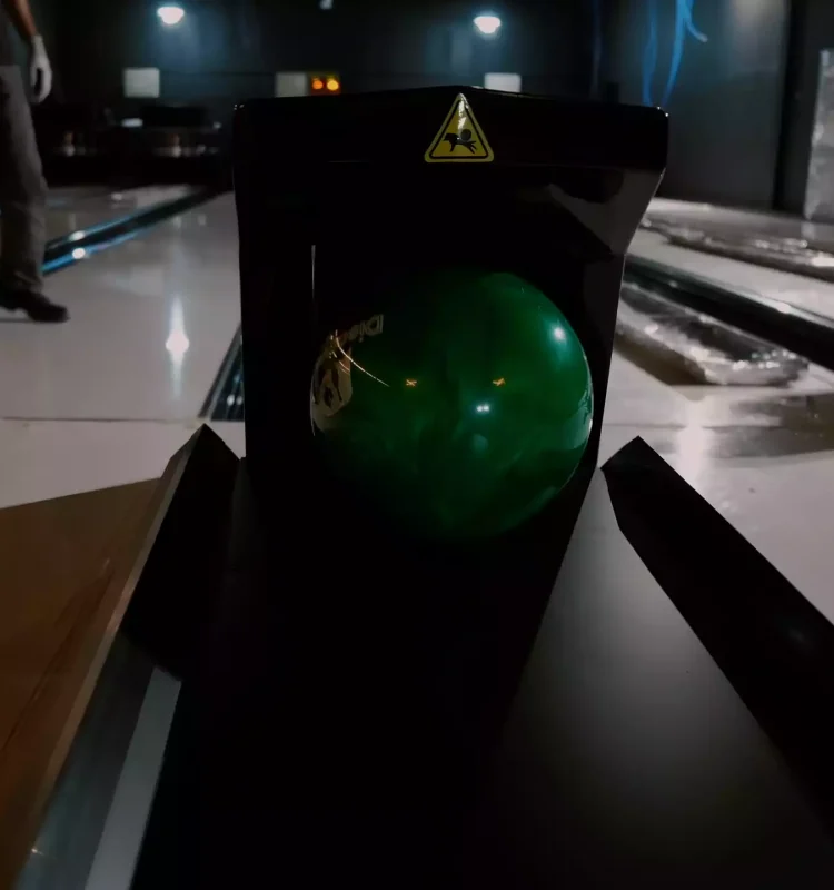 Next-Gen Bowling Lanes Installed In Entertainment Venue USBC-Certified Bowling System Close-up Discovery Bowl Lane With Immersive and Interactive Game Modes